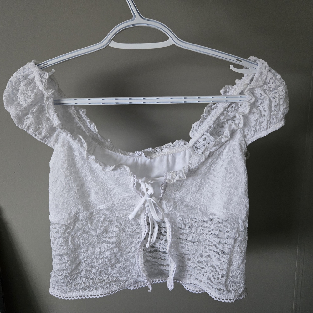 Ardene White Lace Crop Top